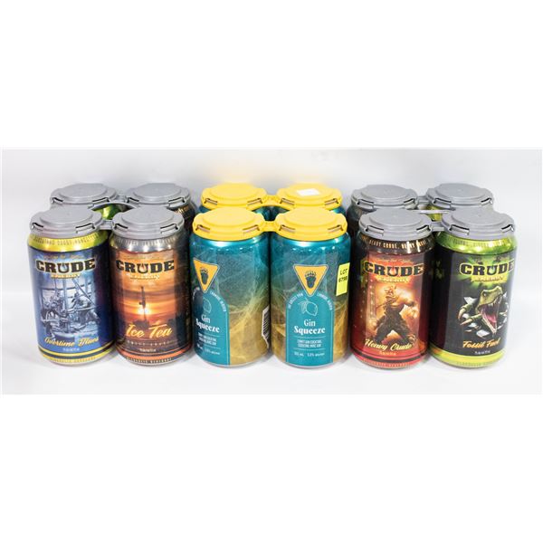 LOT OF 8 VARIOUS CRUDE ENERGY MIXED DRINKS W/ 4
