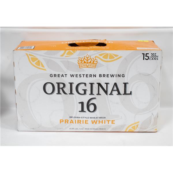 CASE OF 15 ORIGINAL 16 PRAIRIE WHITE 15 X 355ML