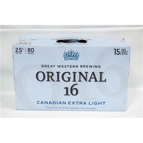 CASE OF 15 ORIGINAL 16 CANADIAN EXTRA LIGHT BEER