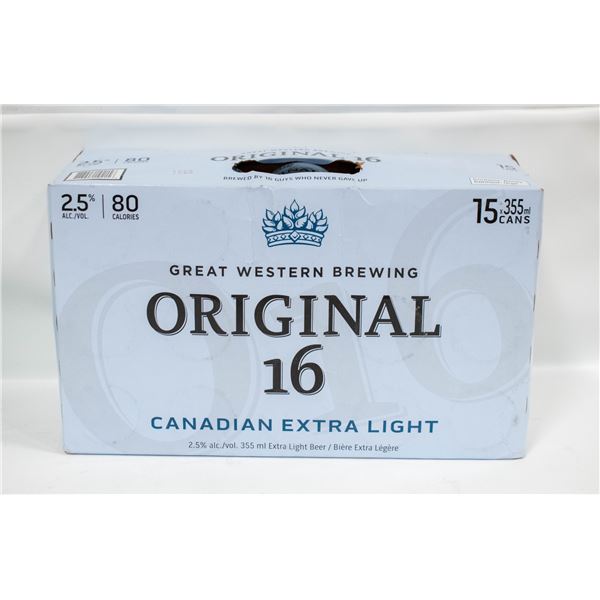 CASE OF 15 ORIGINAL 16 CANADIAN EXTRA LIGHT BEER