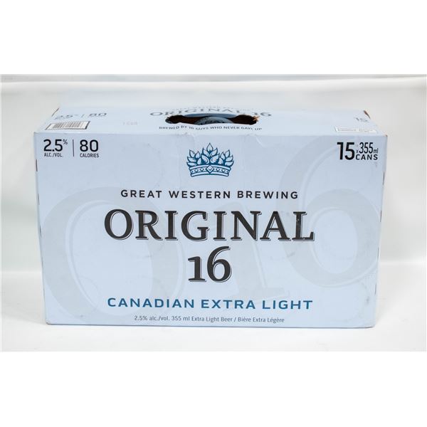 CASE OF 15 ORIGINAL 16 CANADIAN EXTRA LIGHT BEER
