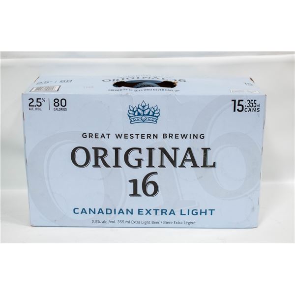 CASE OF 15 ORIGINAL 16 CANADIAN EXTRA LIGHT BEER