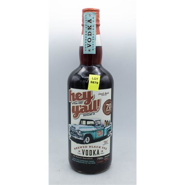 HEY Y'ALL BREWED BLACK TEA VODKA 750ML 35% ABV