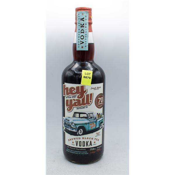HEY Y'ALL BREWED BLACK TEA VODKA 750ML 35% ABV