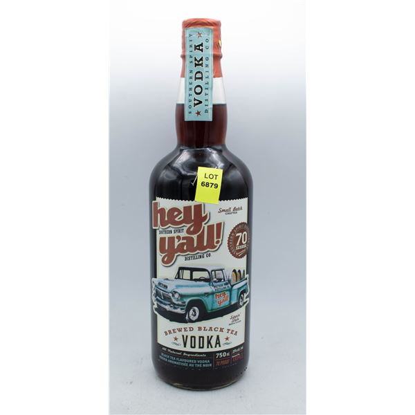 HEY Y'ALL BREWED BLACK TEA VODKA 750ML 35% ABV