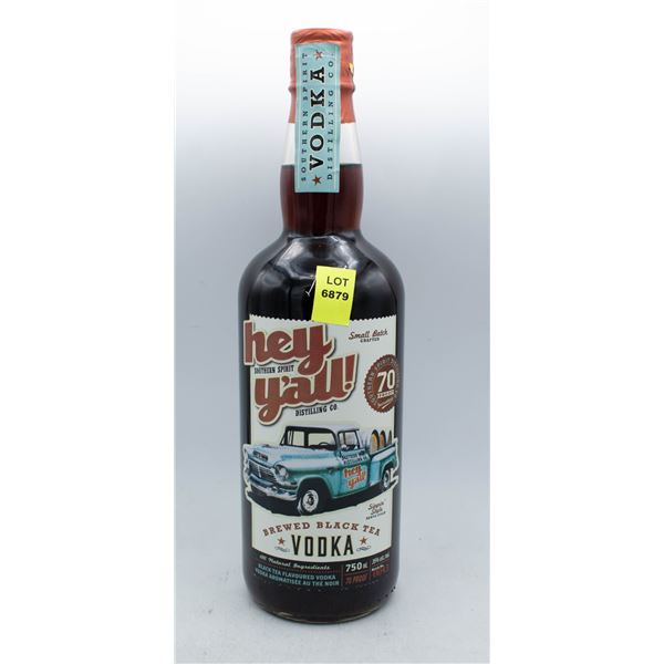 HEY Y'ALL BREWED BLACK TEA VODKA 750ML 35% ABV