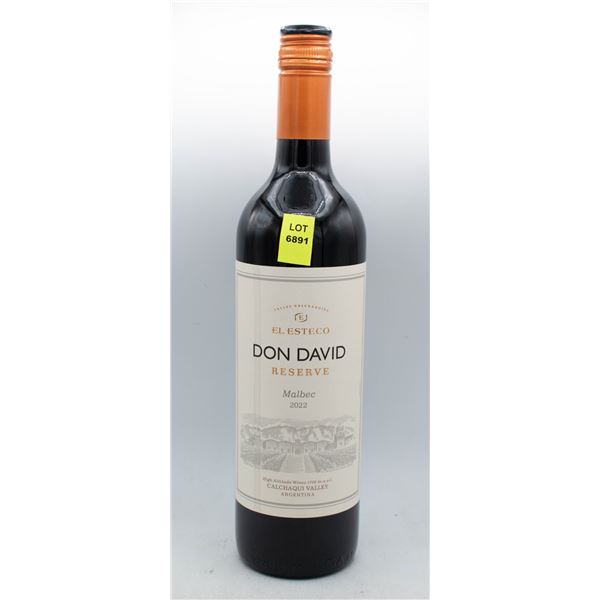 DON DAVID RESERVE 2022 MALBEC 750ML 14% ABV