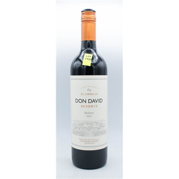 DON DAVID RESERVE 2022 MALBEC 750ML 14% ABV