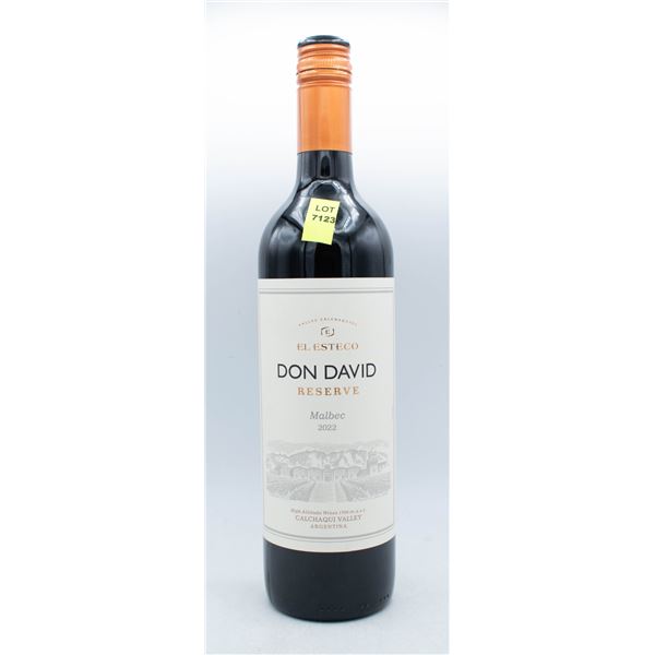 DON DAVID RESERVE 2022 MALBEC 750ML 14% ABV
