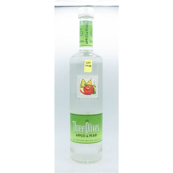 THREE OLIVES APPLES & PEARS VODKA 750ML 35% ABV