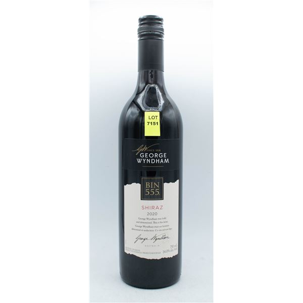 GEORGE WYNDHAM BIN 555 2020 SHIRAZ 750ML 14% ABV