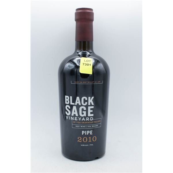 BLACK SAGE 2010 PIPE RED WINE 500ML 19.5% ABV