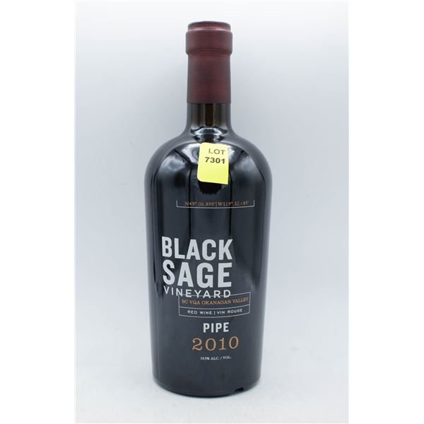 BLACK SAGE 2010 PIPE RED WINE 500ML 19.5% ABV