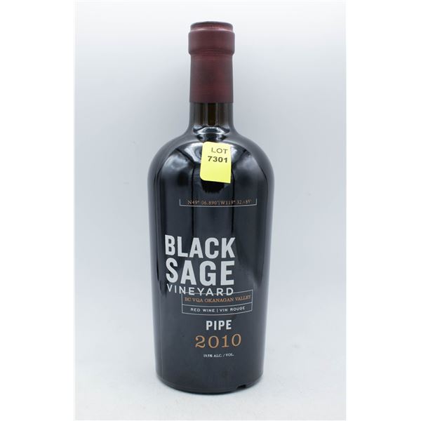 BLACK SAGE 2010 PIPE RED WINE 500ML 19.5% ABV