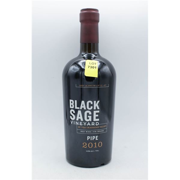 BLACK SAGE 2010 PIPE RED WINE 500ML 19.5% ABV
