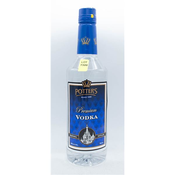 POTTER'S PREMIUM VODKA 750ML 40% ABV