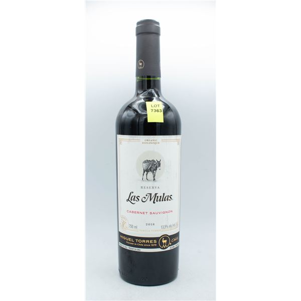 LAS MULAS CABERNET SAUVIGNON 2018 750ML 13.5% ABV