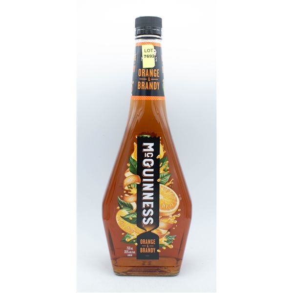 MCGUINNESS ORANGE AND BRANDY FLAVOR LIQUEUR 750ML