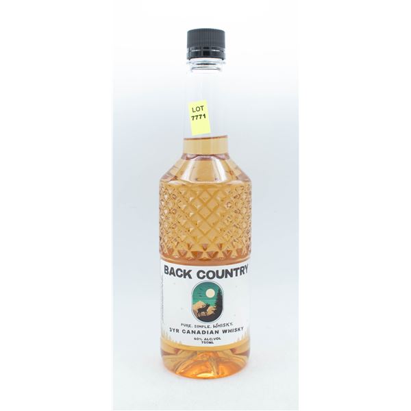 BACK COUNTRY 3 YEAR CANADIAN WHISKY 750ML 40%