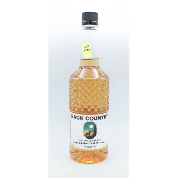 BACK COUNTRY 3 YEAR CANADIAN WHISKY 750ML 40%