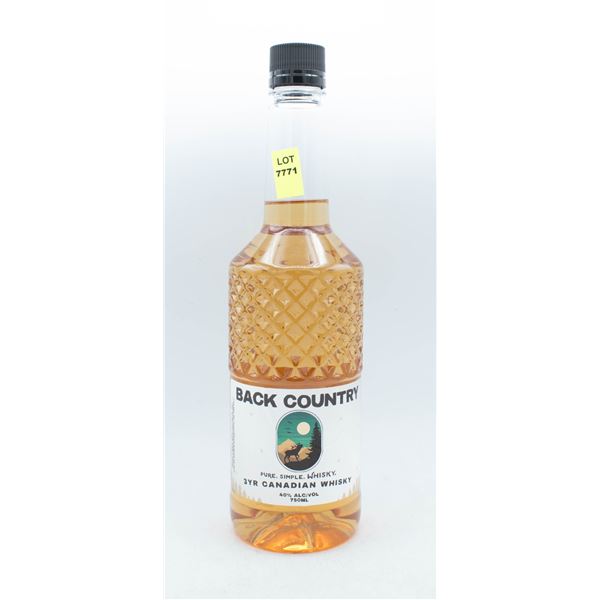 BACK COUNTRY 3 YEAR CANADIAN WHISKY 750ML 40%
