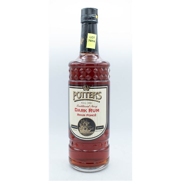 POTTER'S TRADITIONAL NAVY DARK RUM 750ML 40%