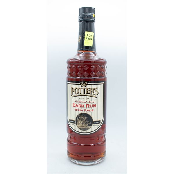 POTTER'S TRADITIONAL NAVY DARK RUM 750ML 40%