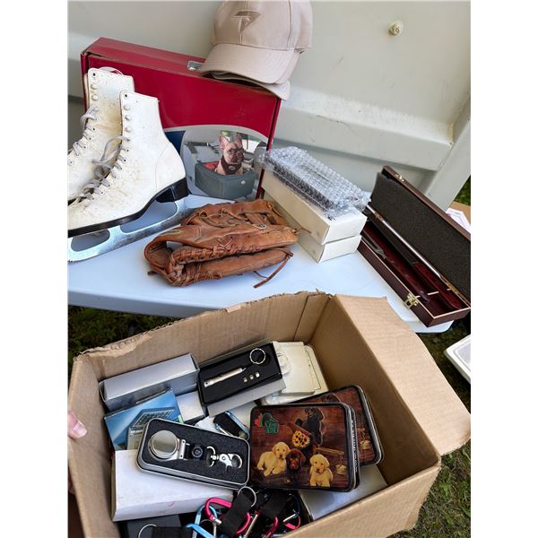 Skates, Glove, Knives, Dog booster seat and more