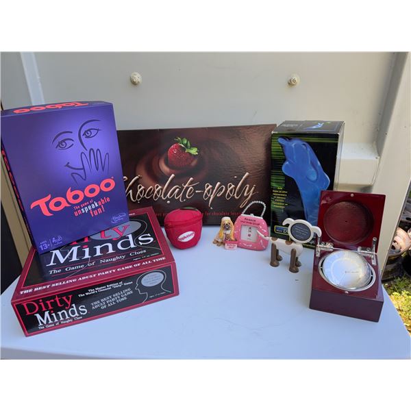 Party Board Games and Novelty items, and Glass Globe Clock