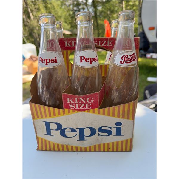 Pepsi King Size 10 Oz Glass Bottles with Cart