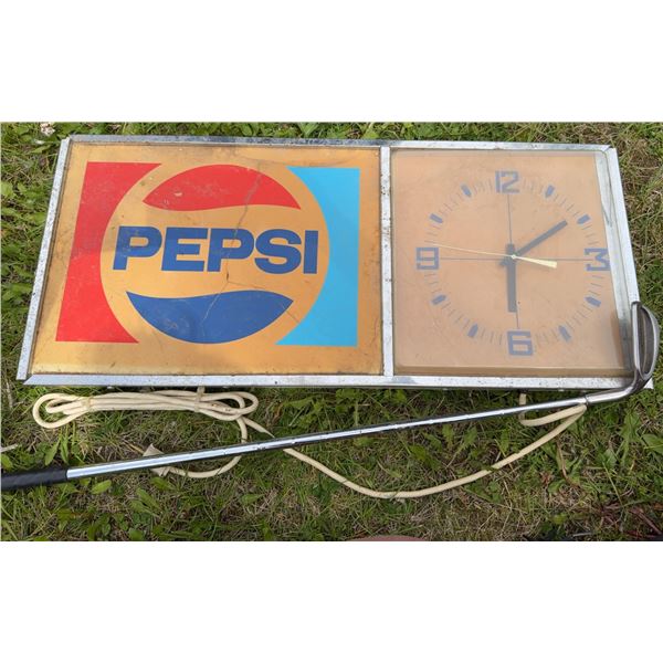Pepsi Cola Golf Club and Pepsi Wall Clock