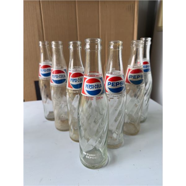 7 Glass Pepsi-Cola Bottles