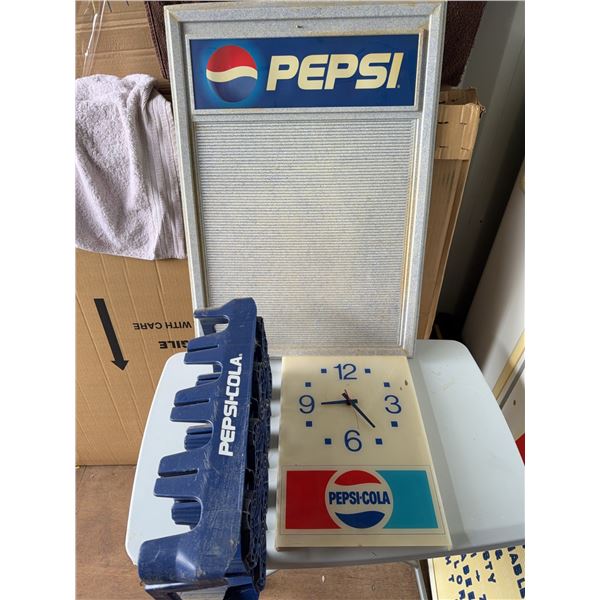Pepsi-Cola Advertising Lot: Clock, Sign, Crib