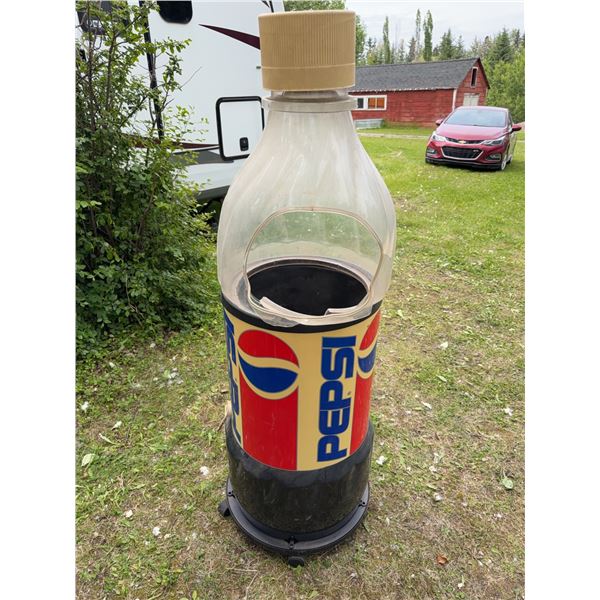 Pepsi Bottle-Shaped Outdoor Trash Bin, 64”