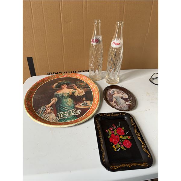 Pepsi-Cola Collectible Tray and Bottles Set