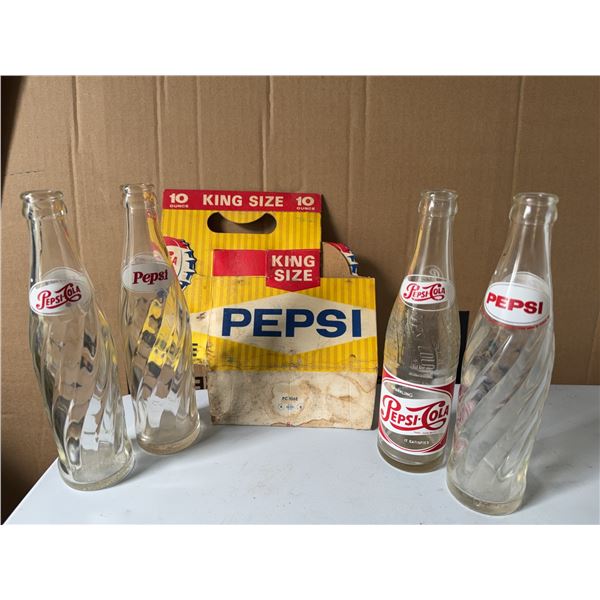 Pepsi King Size Bottles and Vintage Carrier