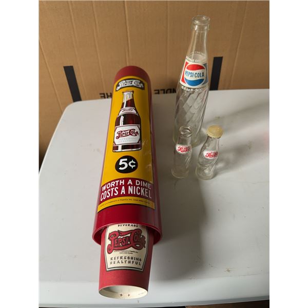 Pepsi-Cola Bottles and Advertising Display