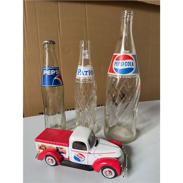 Pepsi Bottles and Matchbox Ford Truck Lot