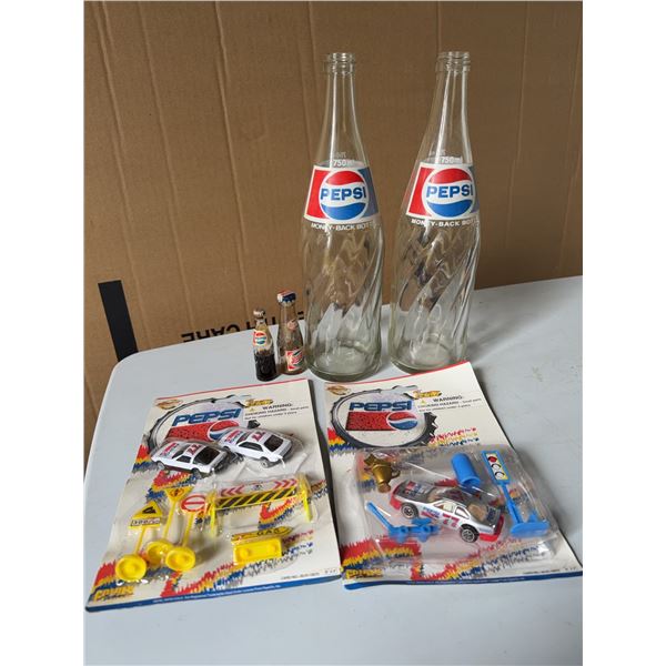 Pepsi Collectibles Set Bottles and Toy Cars