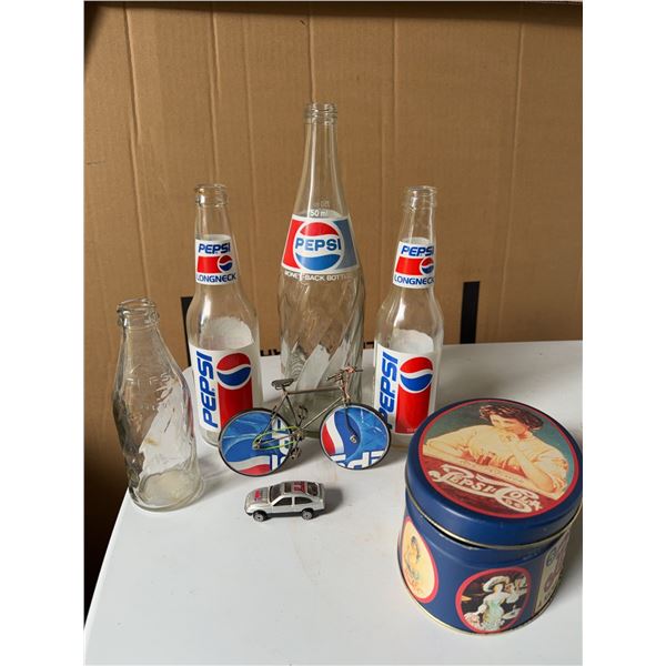 Pepsi Bottles and Collectibles Lot