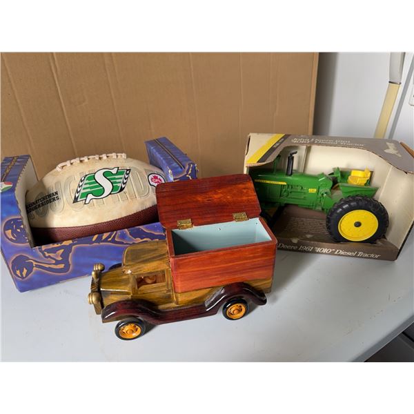 John Deere Tractor, Roughriders Ball, and Toy