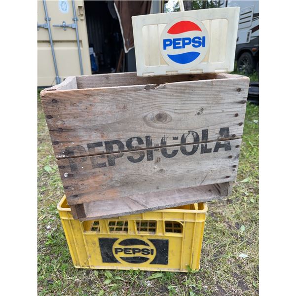 Pepsi & Pepsi-Cola Crate Lot, 3 Pieces