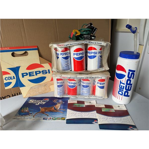 Pepsi Memorabilia Lot With Light Sets