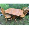 Image 1 : Oak 48” x 36” Dining Table with 2 Chairs
