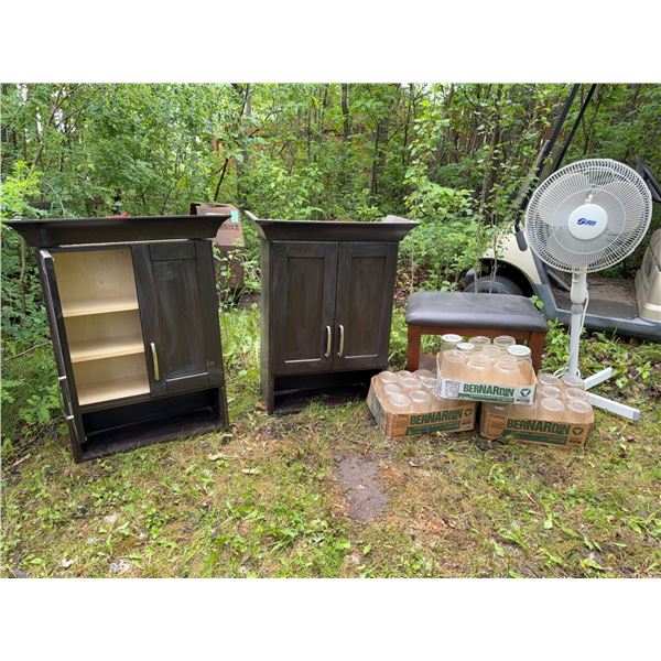 Bathroom Vanities, Canning Jars, Fan and Seat