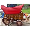 Image 3 : Wooden Model Conestoga Wagon with Red Canopy