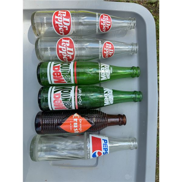 Vintage Soda Bottles, 6 Pieces
