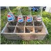 Image 1 : Vintage Pepsi Glass Bottles With Wooden Crate