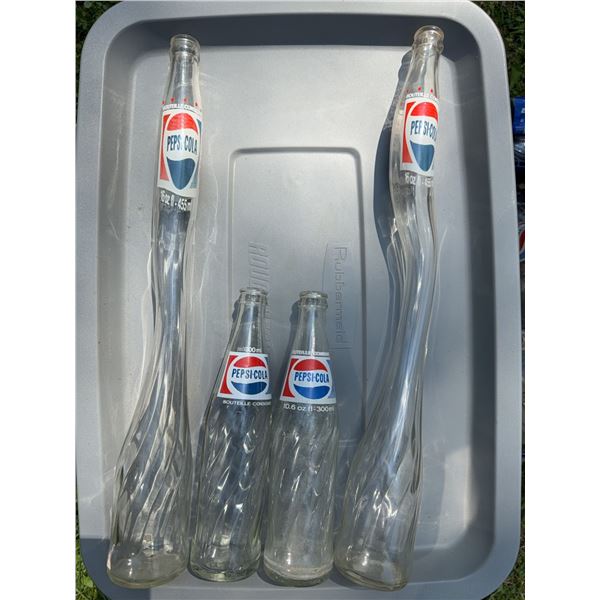 4 Pepsi-Cola and Pepsi Soda Glass Bott