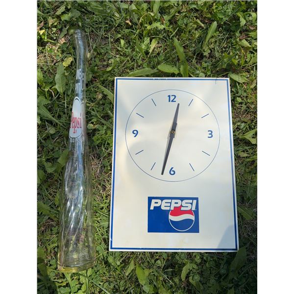 Pepsi Bottle and Gordon Wall Clock Set